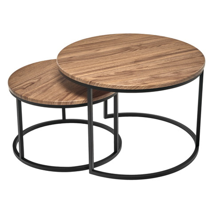 Набор кофейных столиков Tango орех чёрные ножки, 2шт