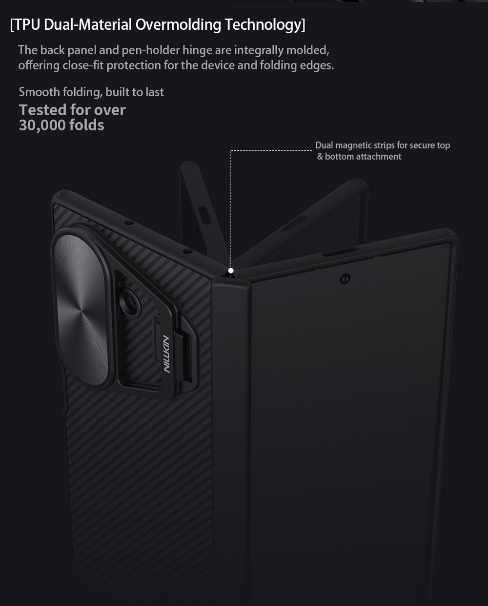 Чехол с MagSafe на Samsung Galaxy Fold 7, серия CamShield Prop Magnetic (версия с металлической откидной крышкой) от Nillkin