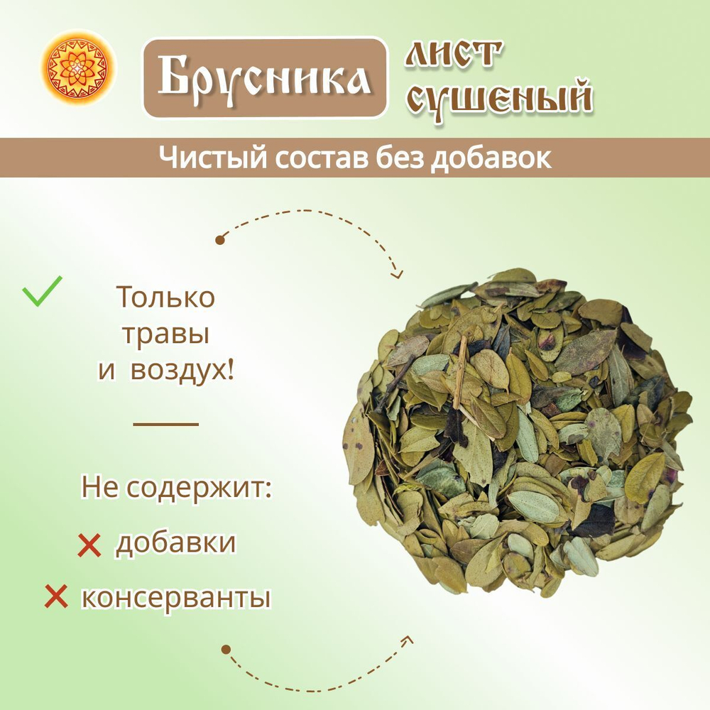 Лист брусники. Крафтовая упаковка.