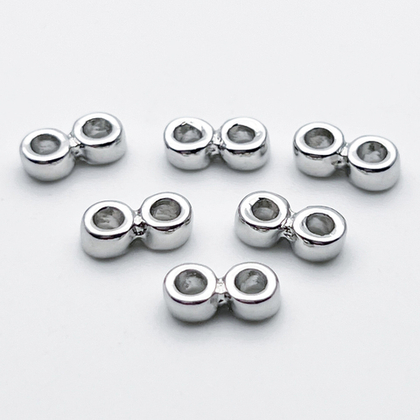 Коннектор-разделитель на 2 нити, цвет серебро, размер 9*2,5 мм, цена за 1 шт