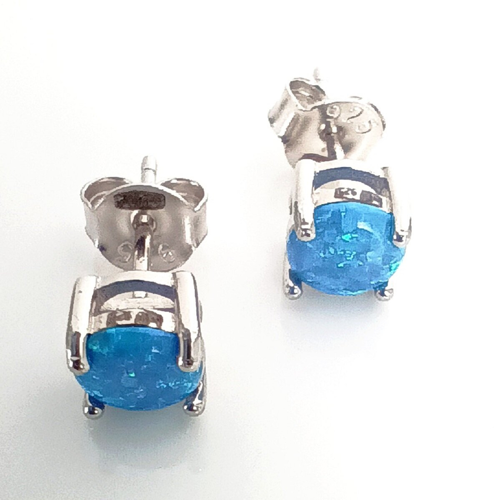 Серьги Эстерелла, серебро 925 пробы, с синтетическим опалом/Ф