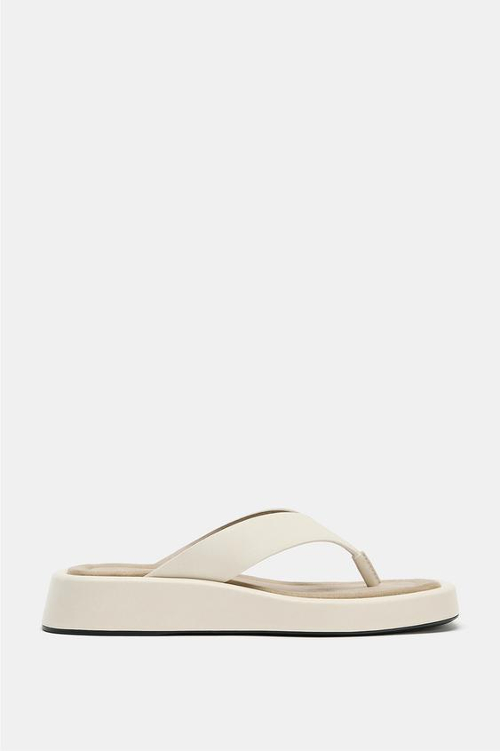 ZARA БОСОНОЖКИ НА ПЛАТФОРМЕ, БЕЛЫЙ