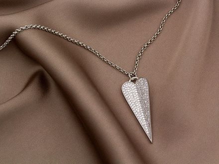 Подвеска Сердце со стразами, 36мм