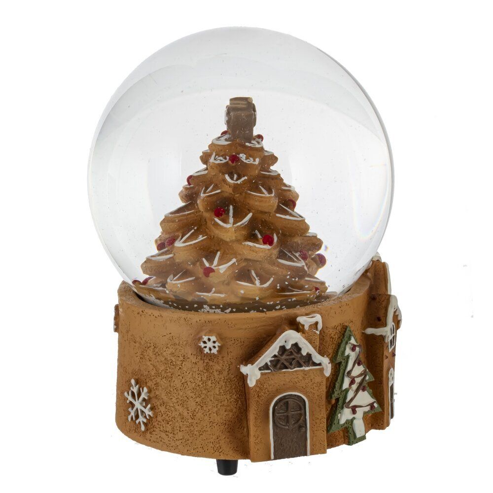 GAEM Фигурка декор в стекл шаре "Пряничная елка" (муз с ключ), D 10 см, L10 W10 H13,5 см