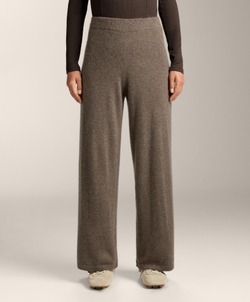 OYSHO Брюки прямого кроя из 100% кашемира, серо-коричневый