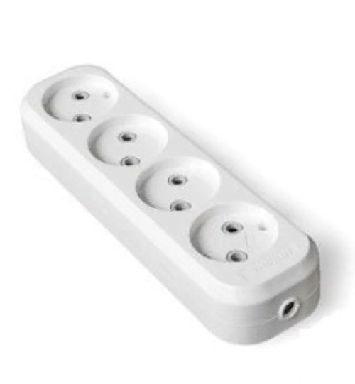 Колодка 4-м б\з белая MAKEL