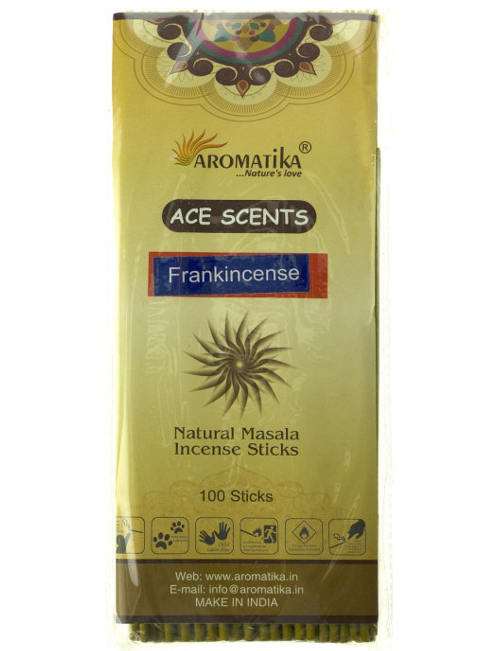 Aromatika Ace Scent Frank Incense Благовоние-масала Ладан, 100 шт