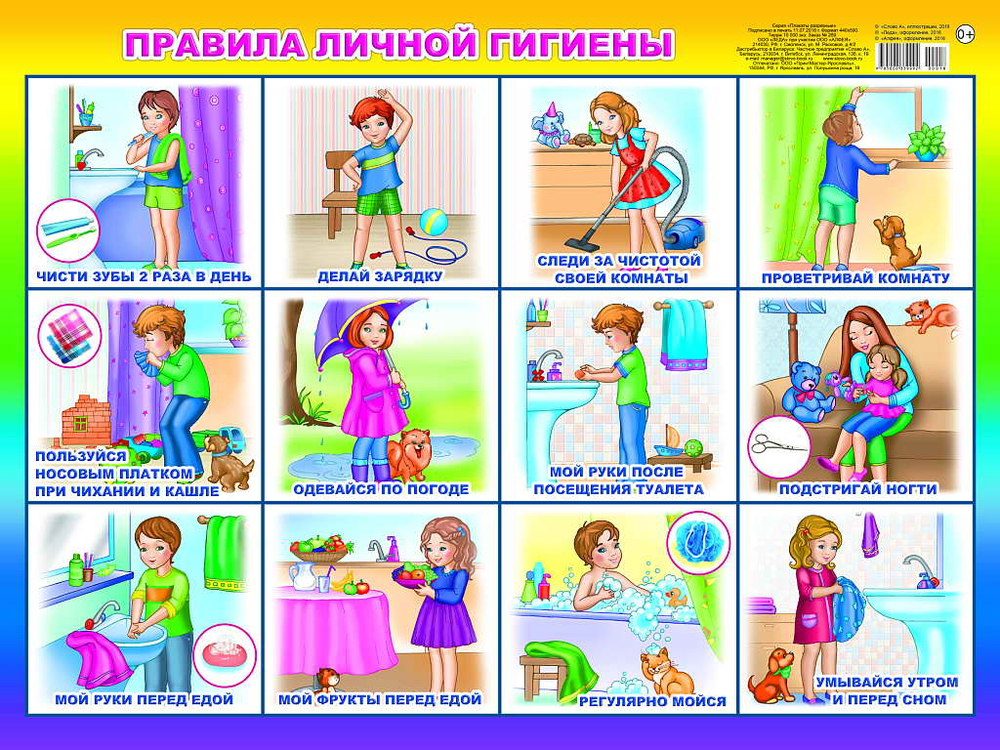 Обучающий плакат Сфера "Правила гигиены", интерактивный, от 3 лет