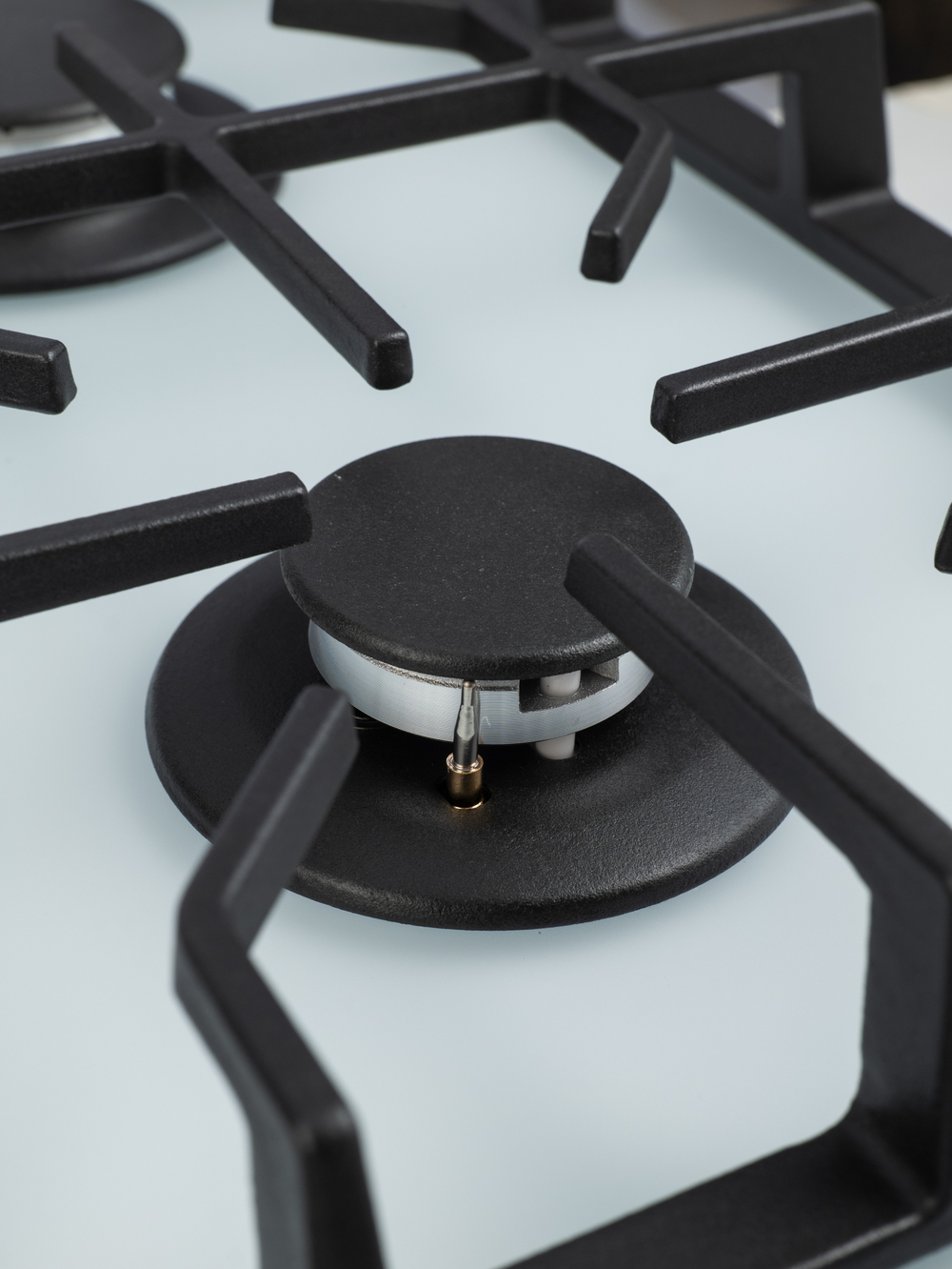 Газовая варочная панель 4 конфорки Nano Glass Белое матовое Закаленное стекло легкой очистки, Wok-конфоркой, Электроподжиг, Газ-контроль, Решетки из чугуна, Macbi MBH64WFGI.V2-NM-WH NanoGlass