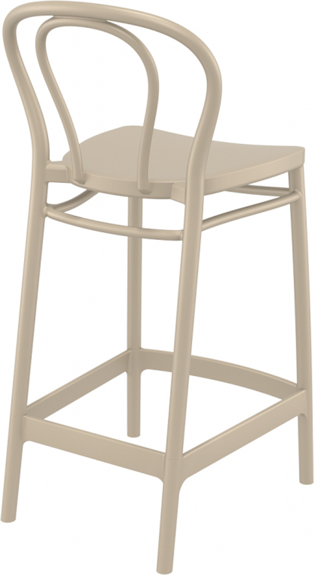 Стул пластиковый полубарный Siesta Contract Victor Bar 65, бежевый