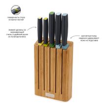 Joseph Joseph Набор ножей Elevate™ Knives Bamboo в подставке из бамбука