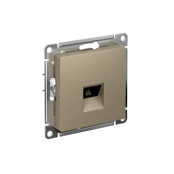 Розетка телефонная 1-м СП AtlasDesign RJ11 механизм шампань SE ATN000581