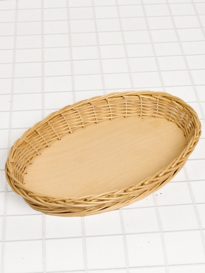 Тарелка плетеная из лозы овальная 26х18 см
