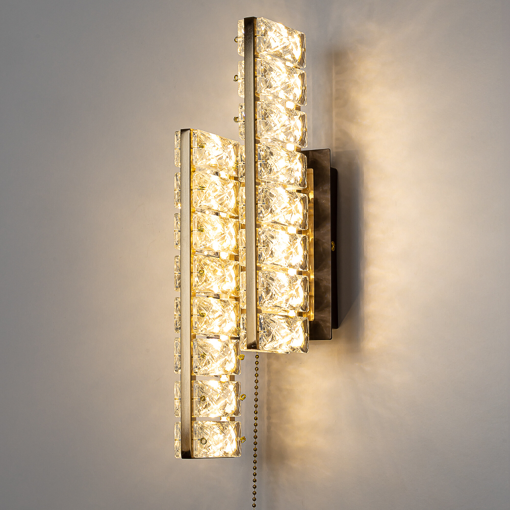 Citilux PALANT CL325422 LED Бра хрустальное с выключателем Чёрный+Бронза