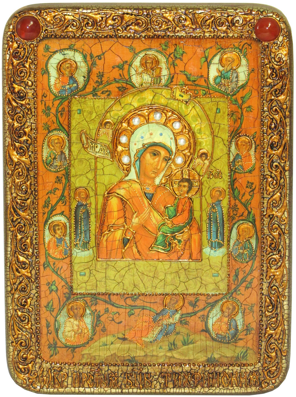 Икона Образ Божией Матери "Хлебенная (Запечная)" 29х21см на натуральном дереве в подарочной коробке