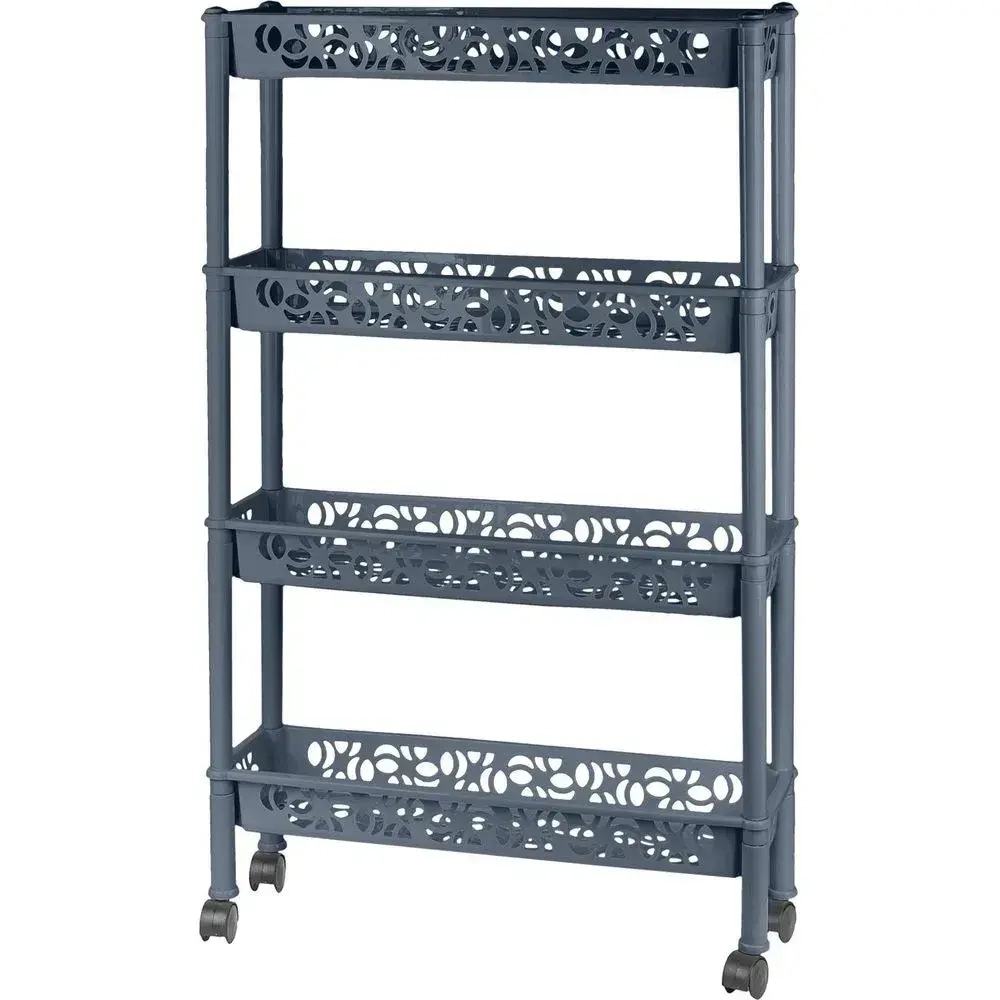 Этажерка Keeplex Light на колесиках четырехсекционная прямоуг. 58х93,5см космический се