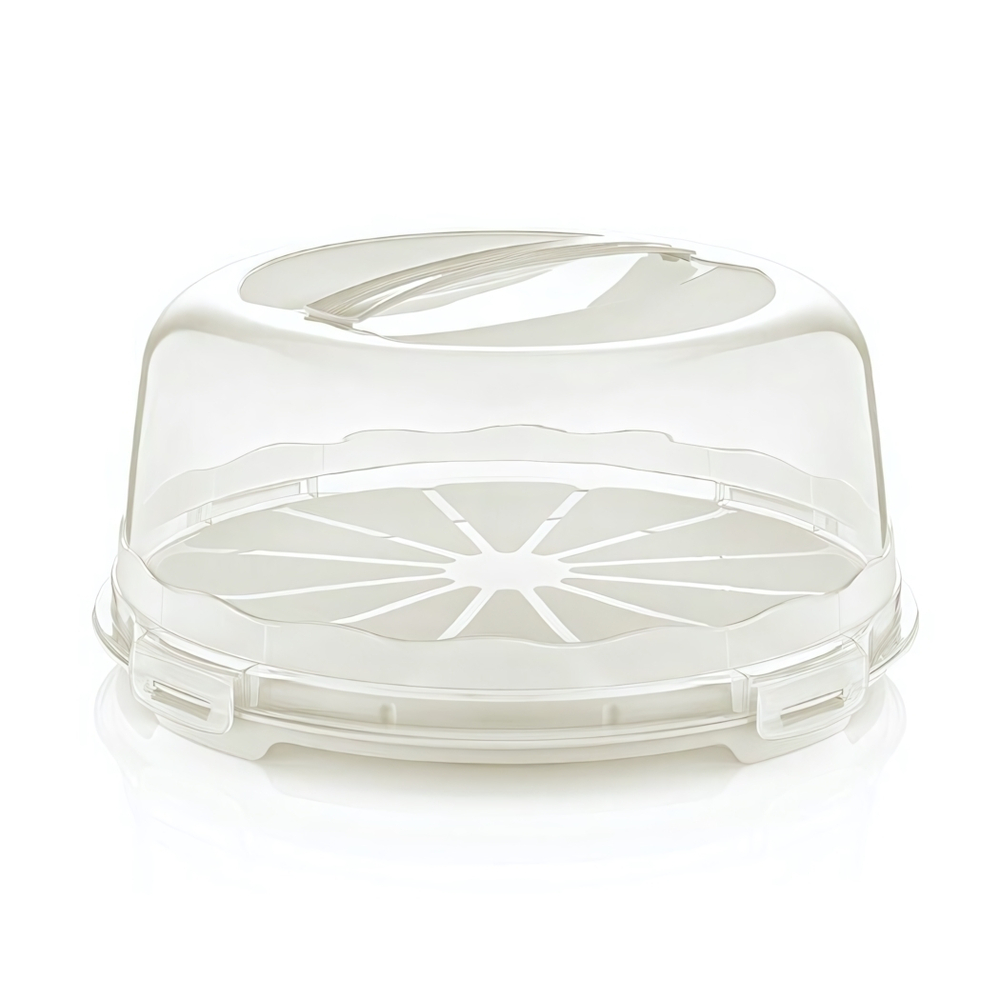 Тортница круглая цвет молочный