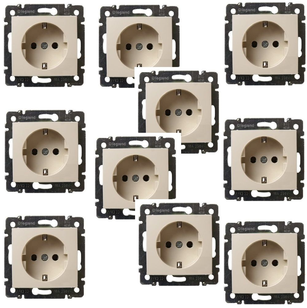 77 4321 Розетка со шторкой 10 шт слоновая кость