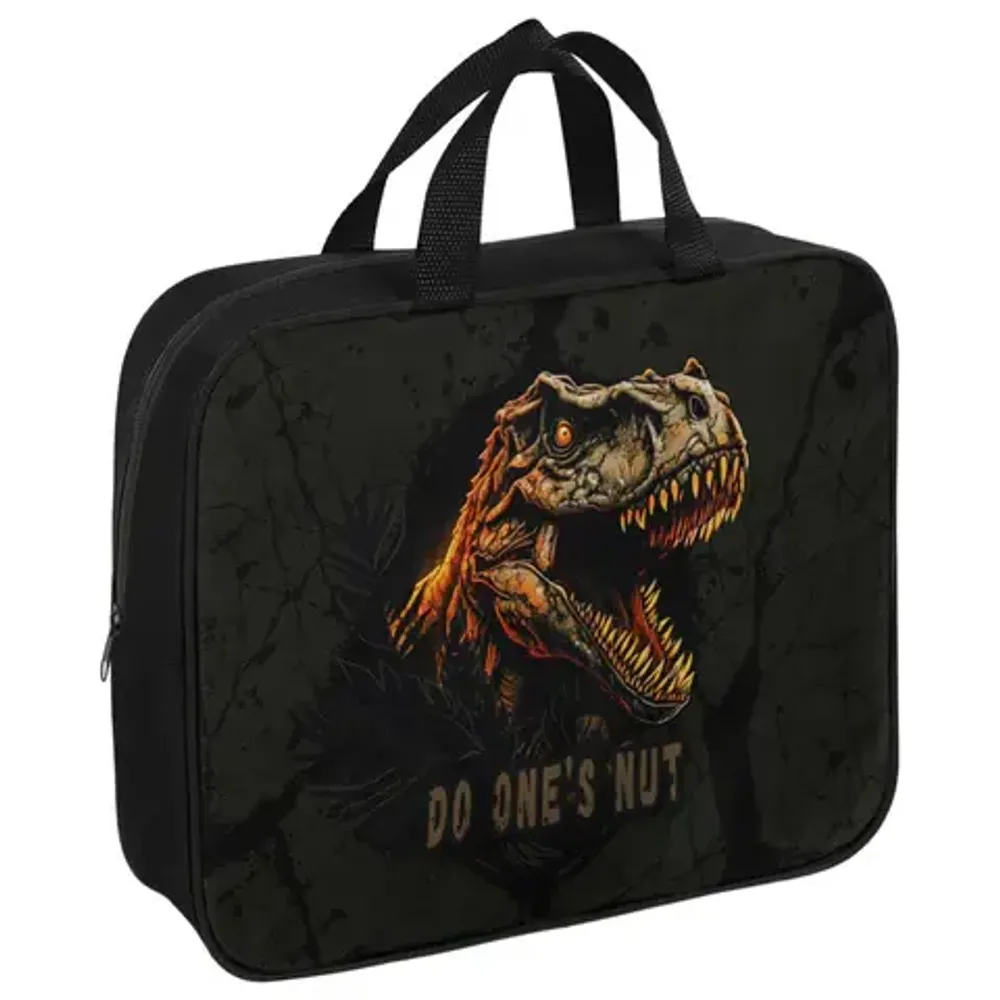 Папка с ручками А4, Brauberg, широкая, Dino attack, ткань, молния