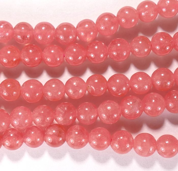Бусина из родохрозита розового, класс А, шар гладкий 6 мм