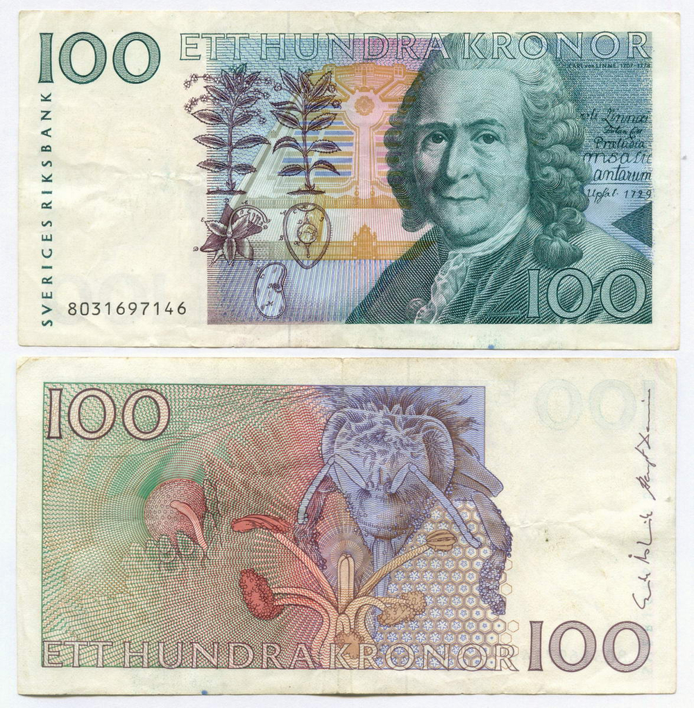Банкнота Швеция 100 крон 1988 год 8031697146. VF