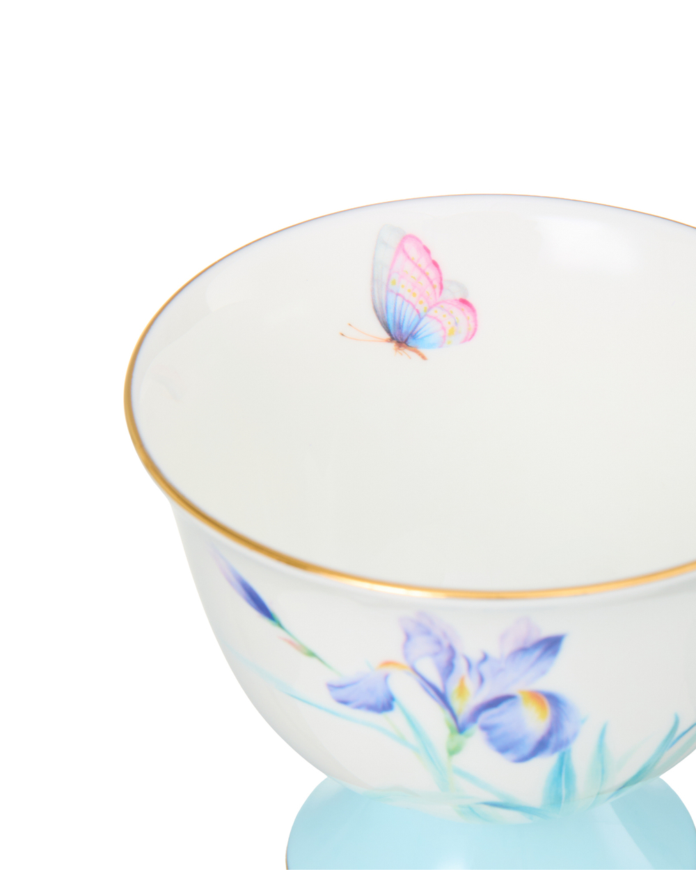 Чашка чайная с блюдцем 250мл Decor de table Винтаж Ирисы голубая