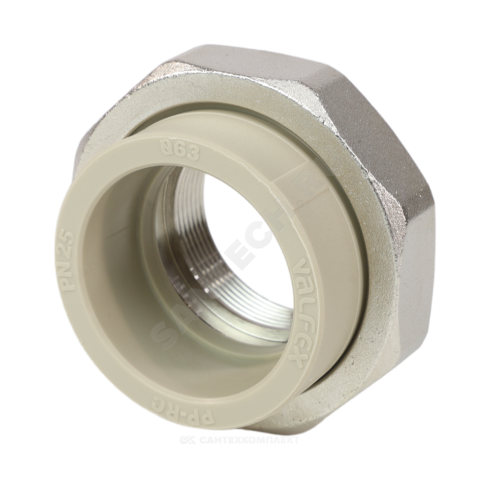 Муфта PP-R комбинированная разъемная серая Дн 32х1" ВР VALFEX 10155025Г