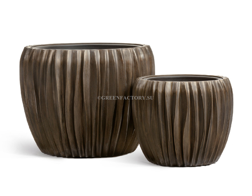 Кашпо TREEZ Effectory - Metal - Чаша Design Wave - Сусальное золото