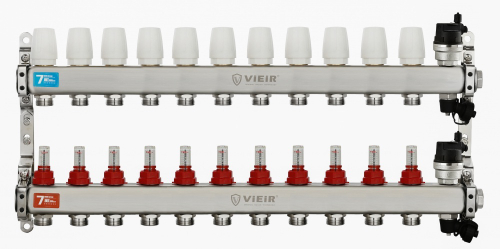 Колл. группа БЕЗ КРАНОВ (НЕРЖ) с расход. и ВСТ. ВОЗД.  11-вых. ViEiR (2/1шт) Т