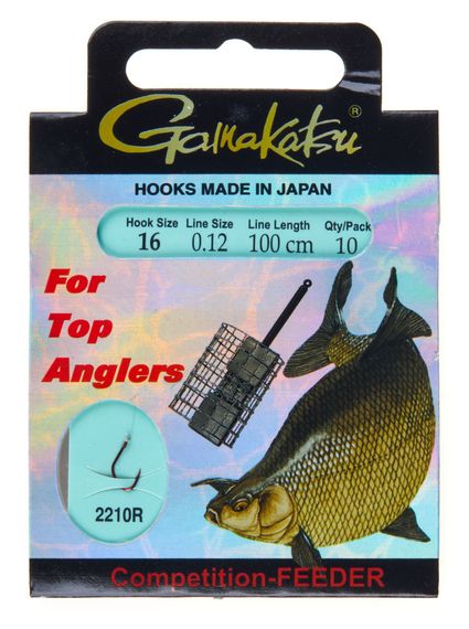 Крючки с поводком Gamakatsu BOOKLET BR.FEEDER 2210R разм. 16-0.12мм 100см 10шт.