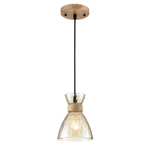 8051/1A SUSPENTIONI LN26 393 дерево/амбер металл/стекло Подвесной светильник E27 1*60W 220V MIRABELA
