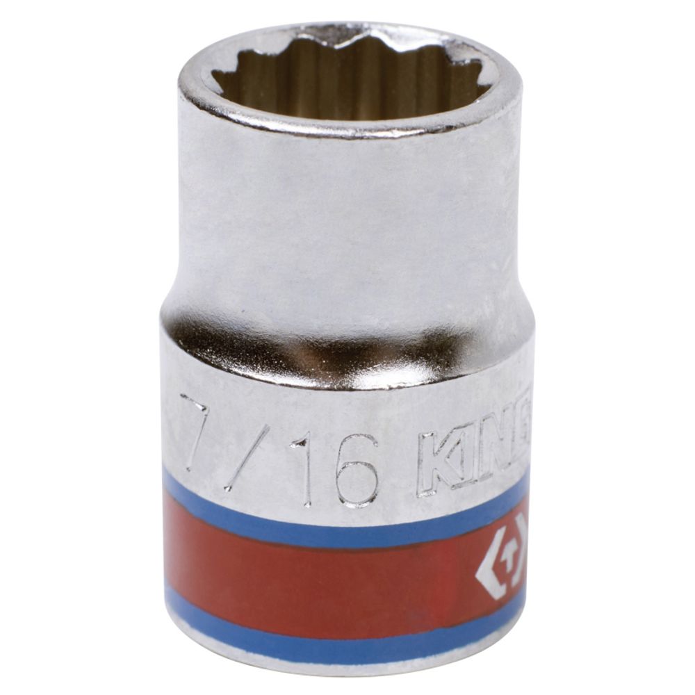 KING TONY (333014S) Головка торцевая стандартная двенадцатигранная 3/8", дюймовая 7/16"