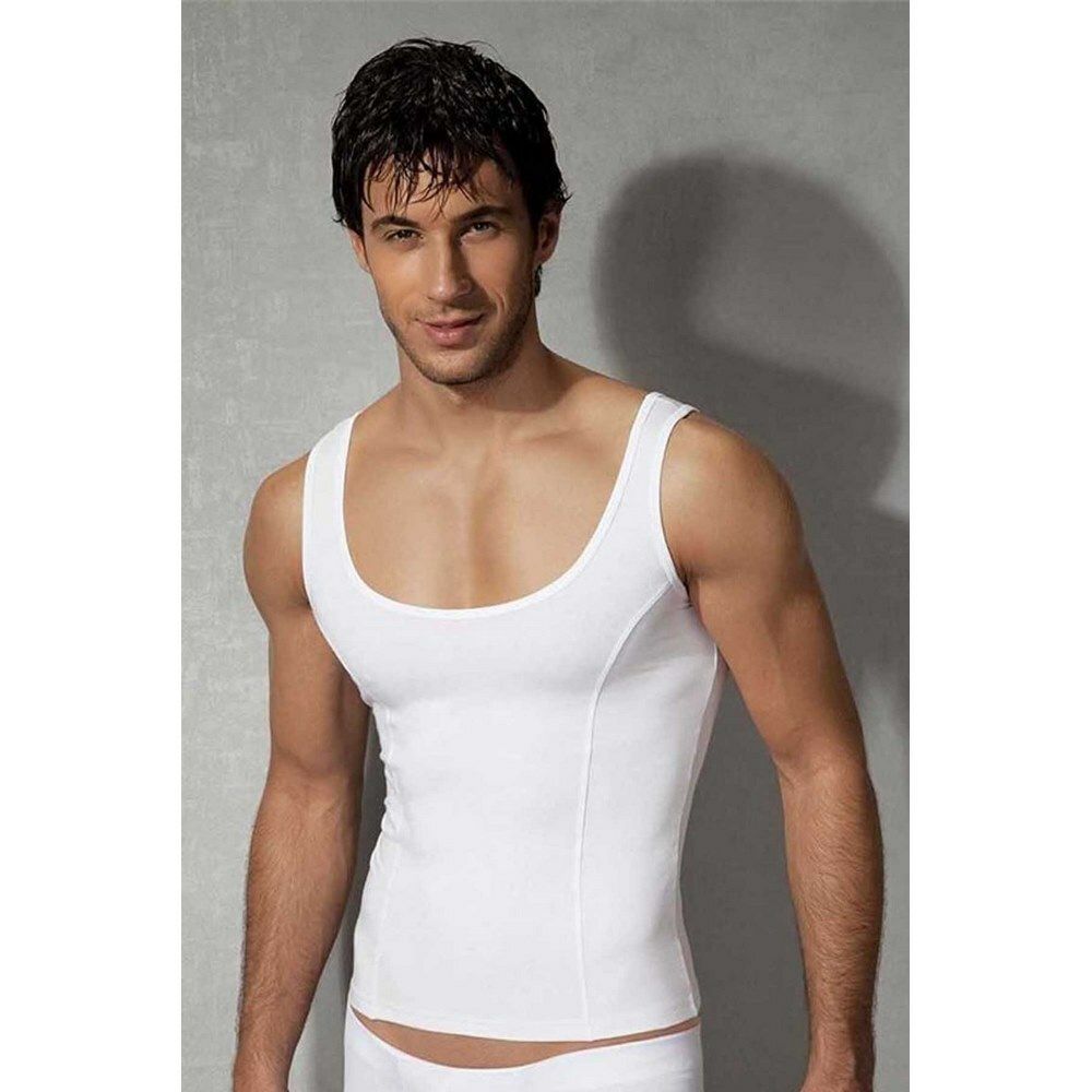 Мужская майка Doreanse с глубоким вырезом белая 2255