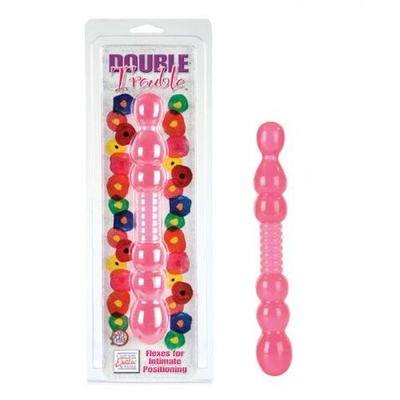 Универсальный розовый стик Double Trouble - 24,5 см. (Цвет: розовый)
