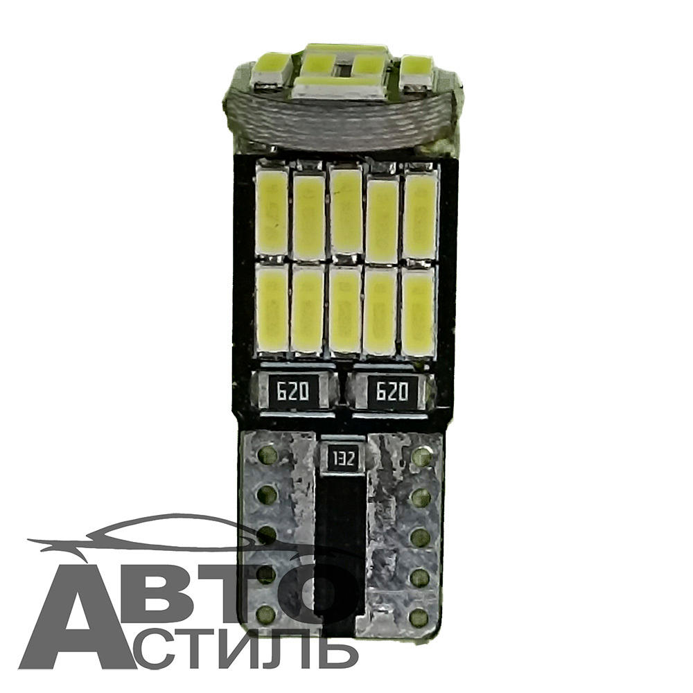 Светодиод 12V T10 26SMD 3014 WHITE CAN 2.4W (без цок) ОБМАНКА 6+10+10 (кт) #X0098