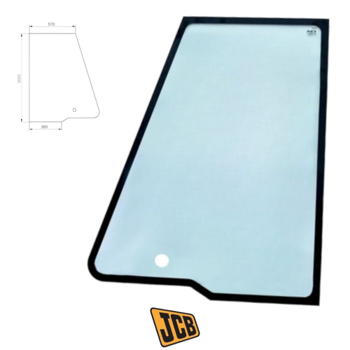 Стекло двери верхнее JCB 827/30466