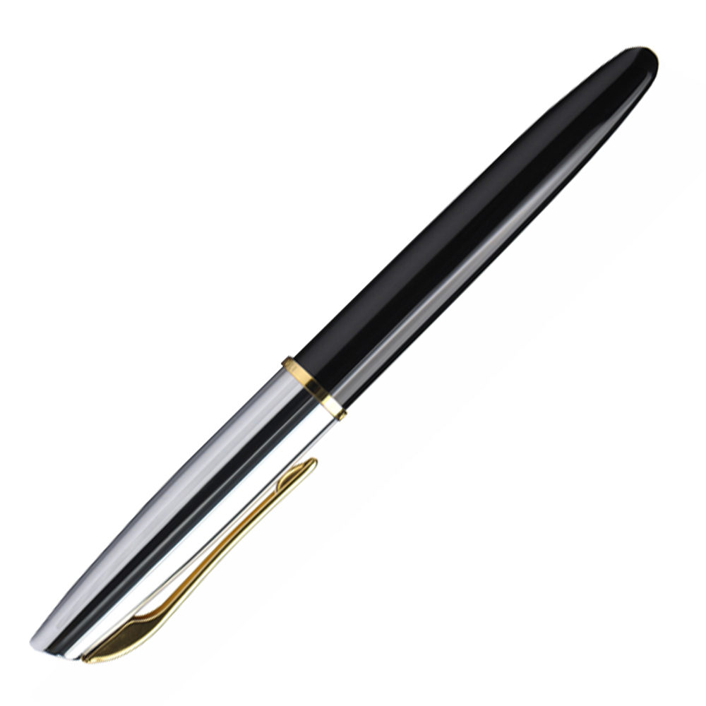 Перьевая ручка Aurora Style Metal black GT, перо - F, в подарочной коробке