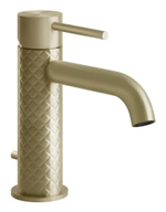 Смеситель для раковины Gessi316, однорычажный, с донным клапаном, соединительными шлангами, цвет Brass Brushed PVD