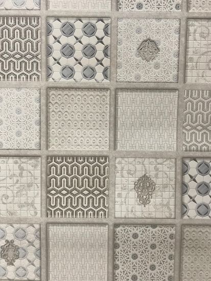 Обои Elysium Мозан 902400 0,53х10 м винил.Мозаика серебристая