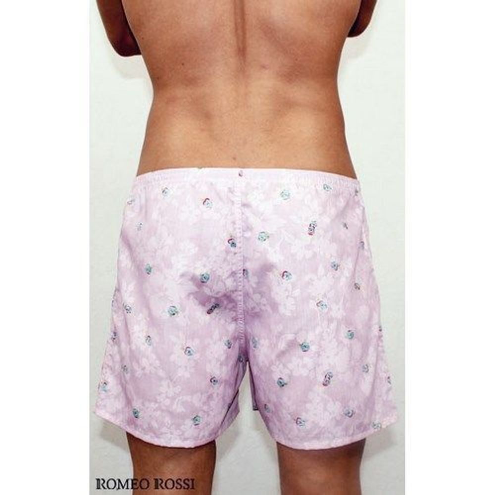 Мужские шорты домашние бледно-розовые с узором Romantic Days Romeo Rossi Pink Shorts RR00308