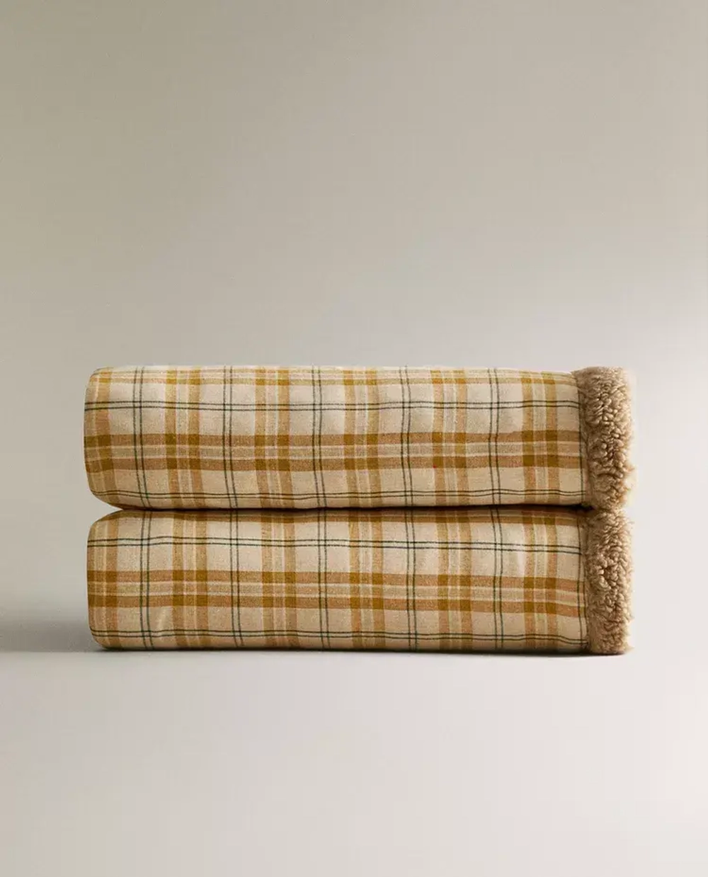 ZARA HOME ДВУСТОРОННИЙ ПЛЕД ДЛЯ ДОМАШНИХ ЖИВОТНЫХ В КЛЕТКУ, ЖЕЛТЫЙ