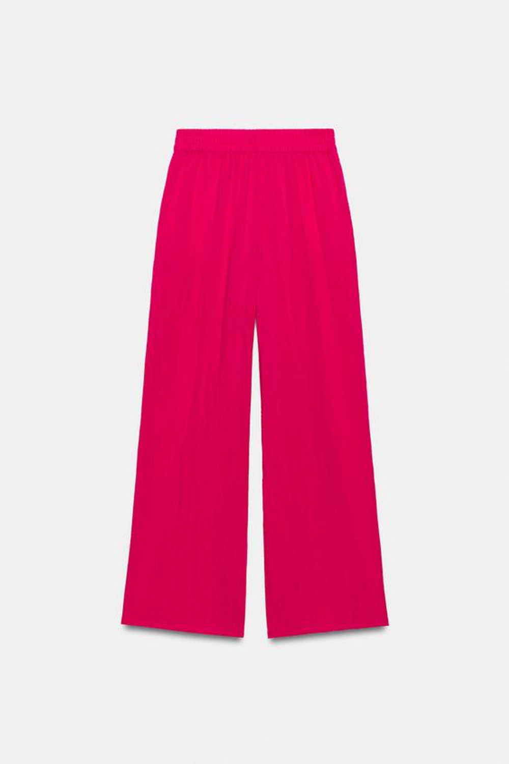 ZARA ШИРОКИЕ БРЮКИ С ЭЛАСТИЧНЫМ ПОЯСОМ, ЦВЕТ ФУКСИИ