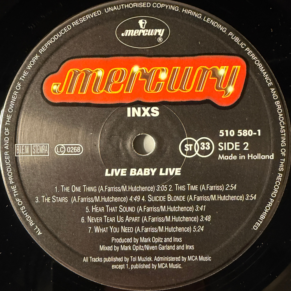 INXS ‎– Live Baby Live (Голландия 1991г.) Т