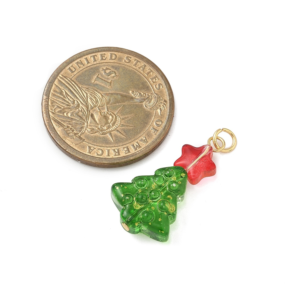 Подвеска Елочка со звездой, стекло