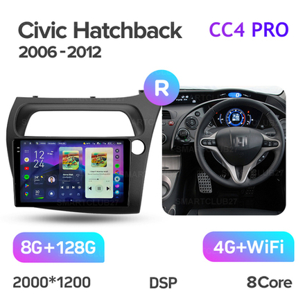 Teyes CC4 Pro 9" для Honda Civic Hatchback 2006-2012 (прав)