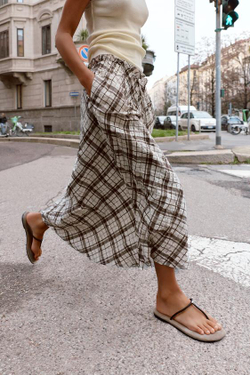 ZARA ЮБКА МИДИ В КЛЕТКУ, РАЗНОЦВЕТНЫЙ