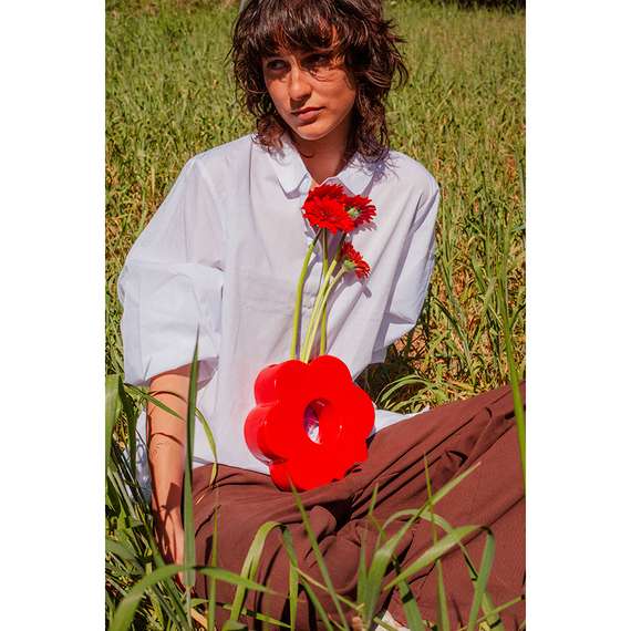 Ваза для цветов daisy, 20 см, красная