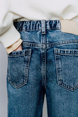 ZARA ДЖИНСЫ MOM FIT, СИНИЙ