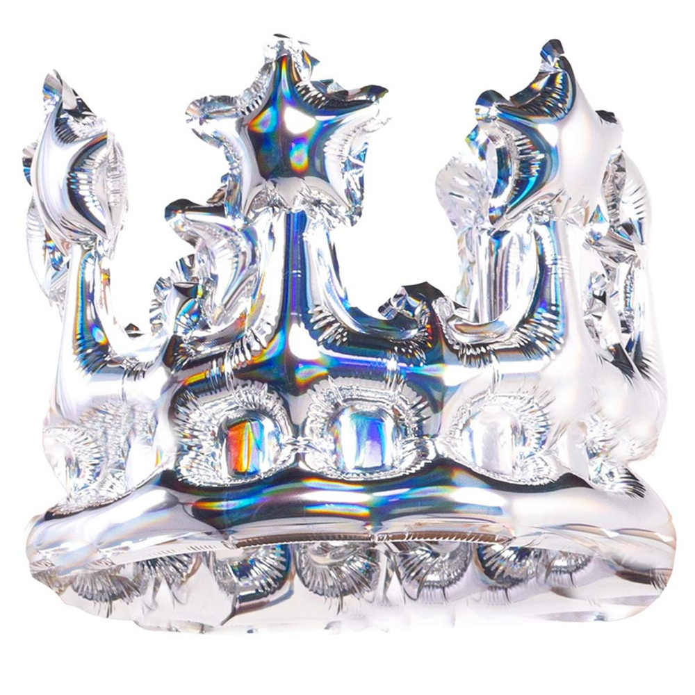 Шар Фольгированный Корона серебро блеск (Серебряный)