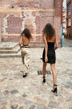 ZARA БРЮКИ С РЕМНЕМ, РЫЖЕВАТО-КОРИЧНЕВЫЙ